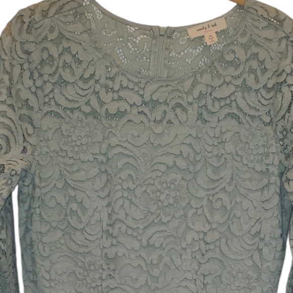 Sandy & Sid Floral Lace A line Scoop Neck 3/4 sleeve Dress, Size Medium - Picture 4 of 7